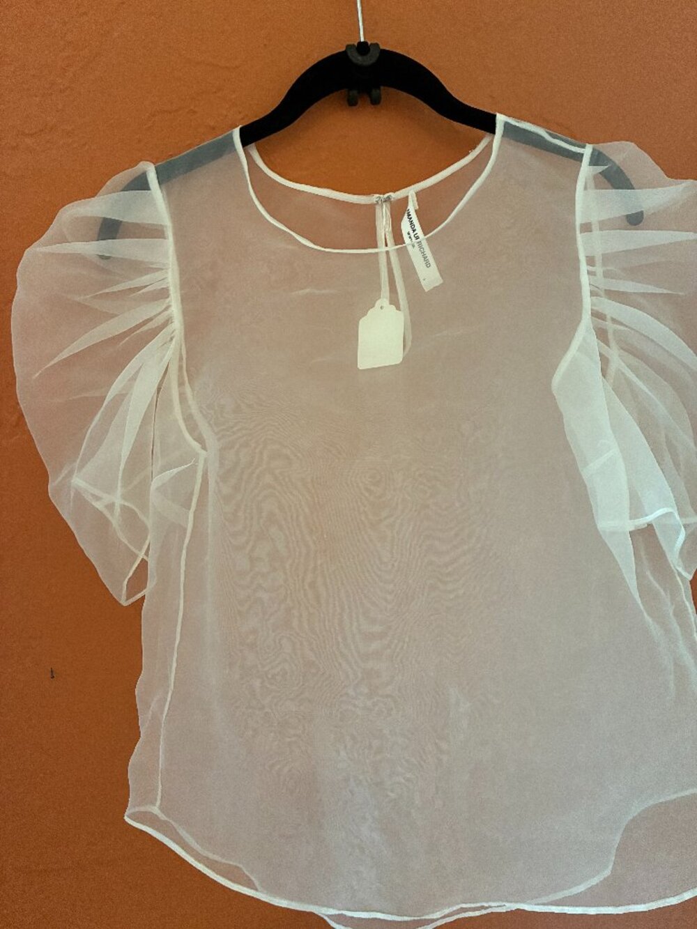 Amanda Uprichard Sheer Blouse S.  ivory white